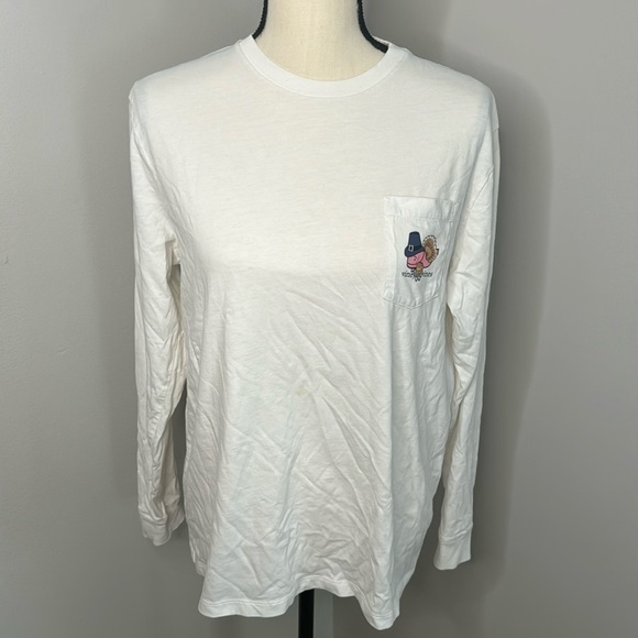 Vineyard Vines Other - ***Vineyard Vines Boy/Girl White Thanksgiving 2016 Long Sleeve Top Sz XL (18)